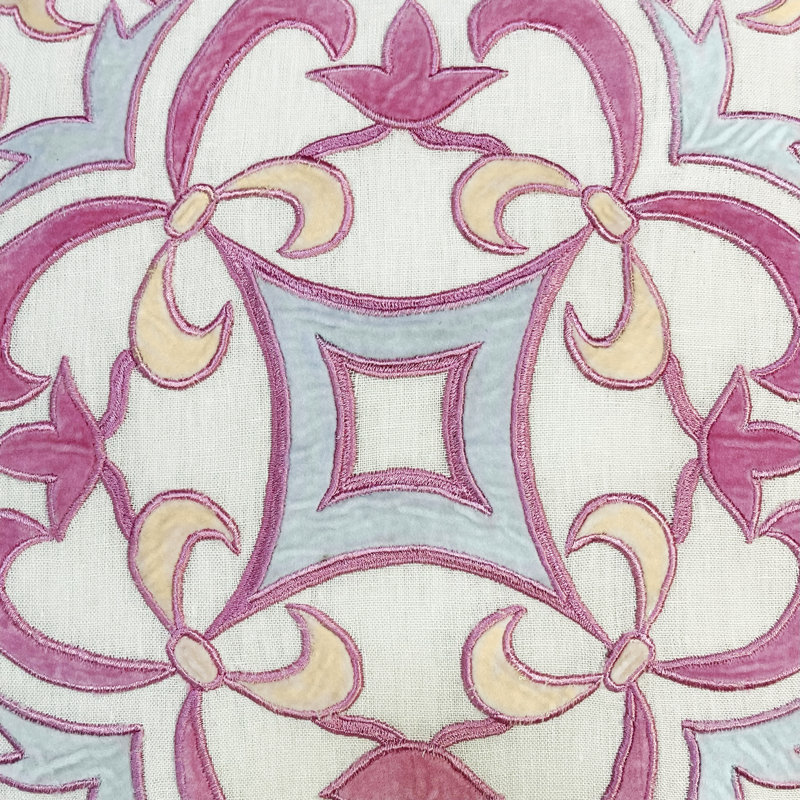 Verano Embroidered Linen Throw Pillow