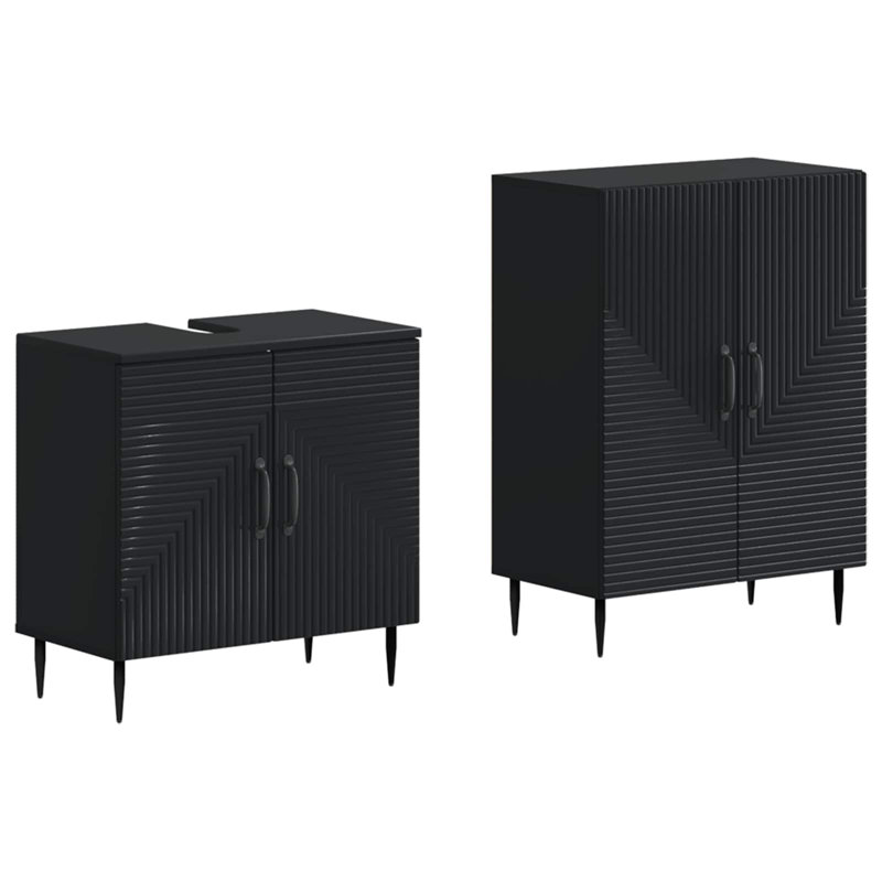 Bathroom Storage Furniture Set, Black