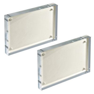 White Acrylic Block with Metal Back Plate 4" X 6", 2-Pack