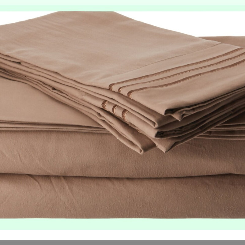 LimeLux 1800 Series Super Soft Wrinkle Resistant Pillowcase Set - Hotel Quality Fade Resistant Design - Deep Pocket 16inch Sheets - 4-Piece