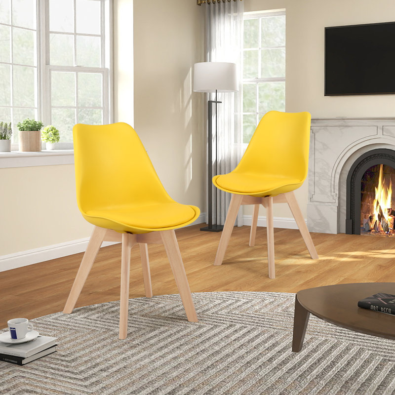 Chaise d'appoint rembourrée Pascal, Jaune