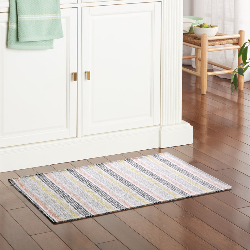 Tapis de cuisine antidérapant Martha Stewart, Rectangle 2 pi x 3 pi, Gris / Jaune