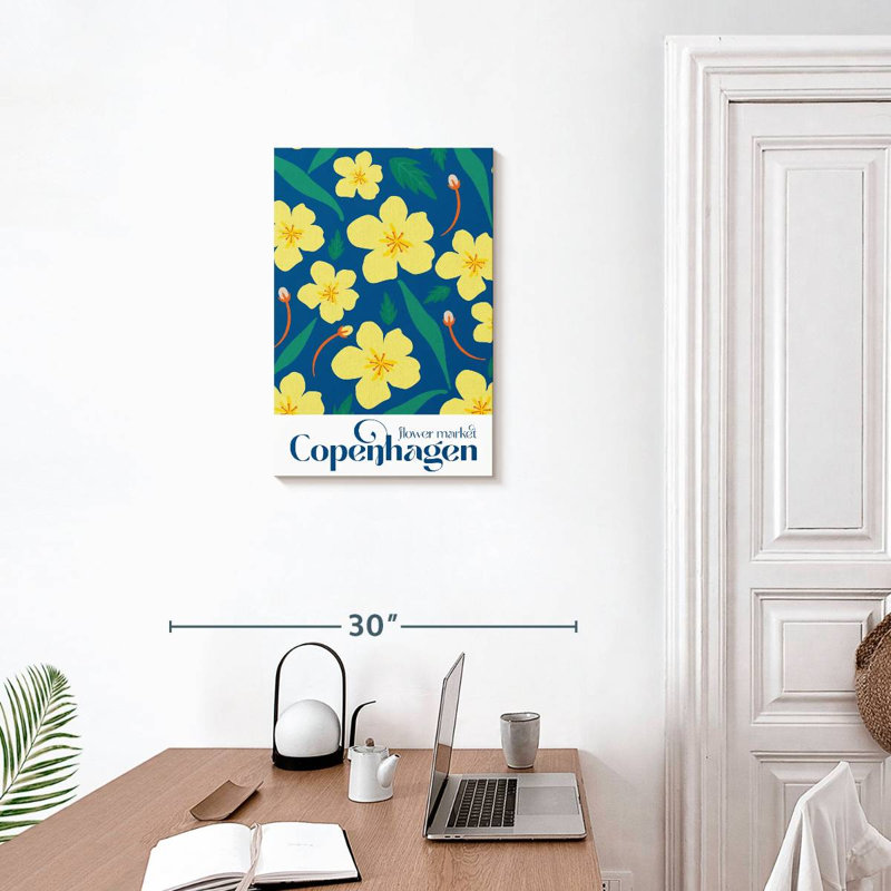 Affiche du marché aux fleurs Harnek Copenhagen, H 24 po x l 16 po