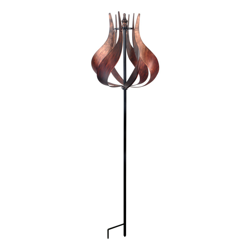 Lenda 70.12'' H Metal Kinetic Tulip Windmill