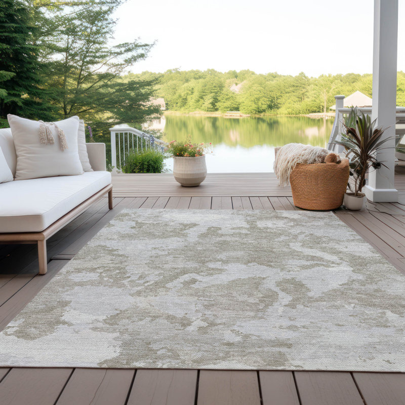 Tapis intérieur / extérieur brun Vantar , 5 pi x 7 pi 6 po