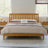  Murphie Mid-Century Solid Wood Platform Queen Bed Frame With Grille Headboard, Brown-1689090713-1689090716