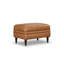 Fauteuil et repose-pieds Leyla en cuir véritable, accoudoirs carrés, avec repose-pieds assorti.-977917185