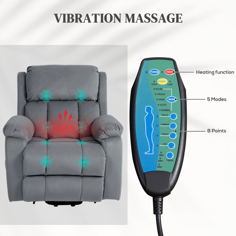 Gosselke 95cm Wide Lift Assist with Massager, Grey