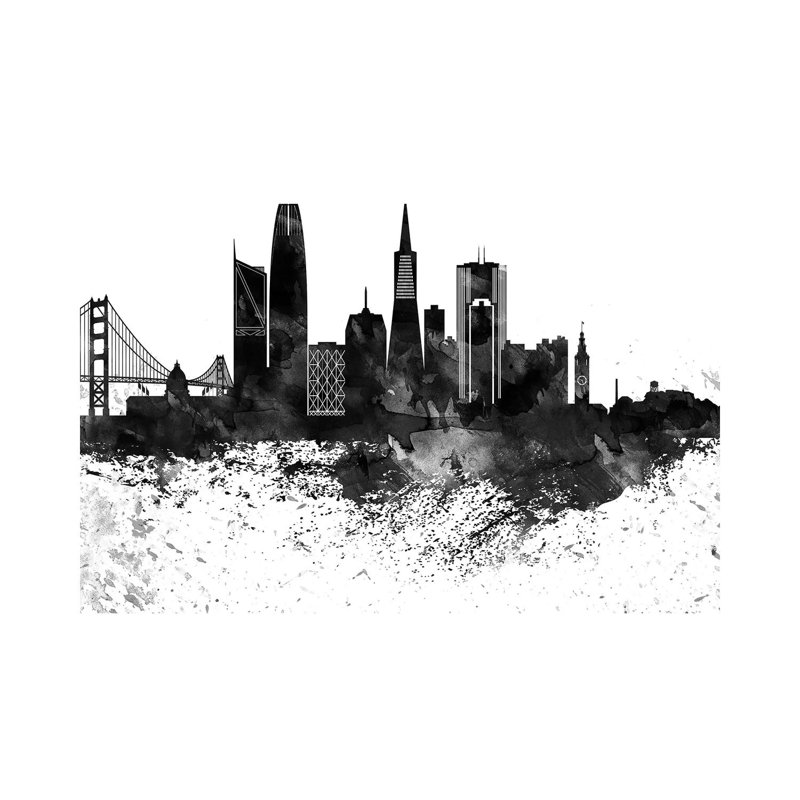 San Francisco Skyline - Wrapped Canvas Painting, 101.6 cm H x 66.04 cm W x 1.91 cm D