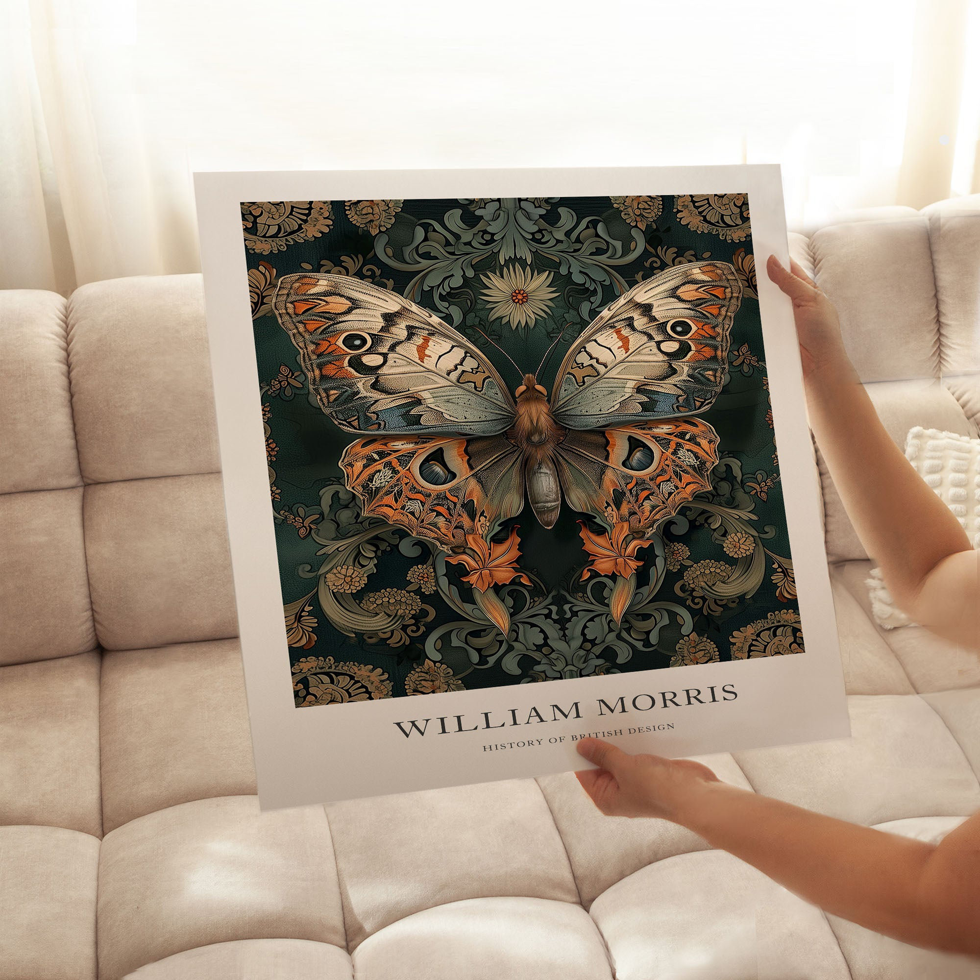 August Grove® Animals William Morris Butterfly I Cottage Unframed Art ...