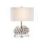 Elkhorn 22" Tall Resin Coral Table Lamp with Linen Lamp Shade, White