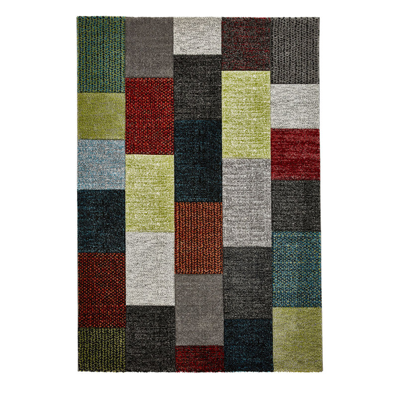 Langley area rug Machine Woven Rectangle Grey/Multi coloured, Rectangle 120 x 170cm