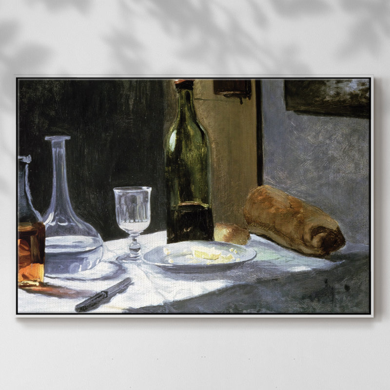 Still Life With Bottles, 1862, reproduction d'art sur toile, H 27 po x l 41 po x P 2 po, Blanc