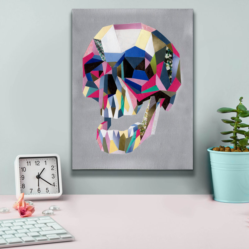"Crâne" par Artpoptart, H 16 po x l 12 po x P 0,75 po