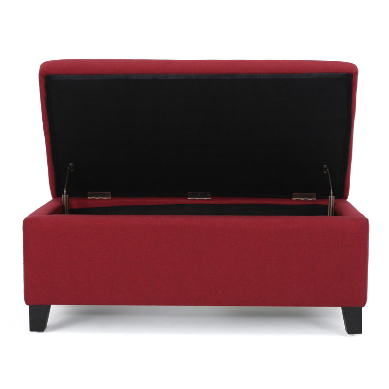 Banc de lit rembourré 39 po avec rangement, Rouge