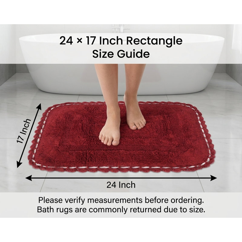Tapis pour salle de bain Akife, Vin rouge
