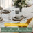 Modern Rectangular Dining table with Glossy Sintered Stone Table top, White Kitchen Table with Stainless Steel Legs for Dining Room-109506273-109506274
