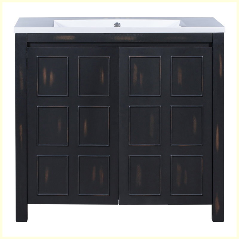 Organisateur de meuble-lavabo moderne avec lavabo Elverta