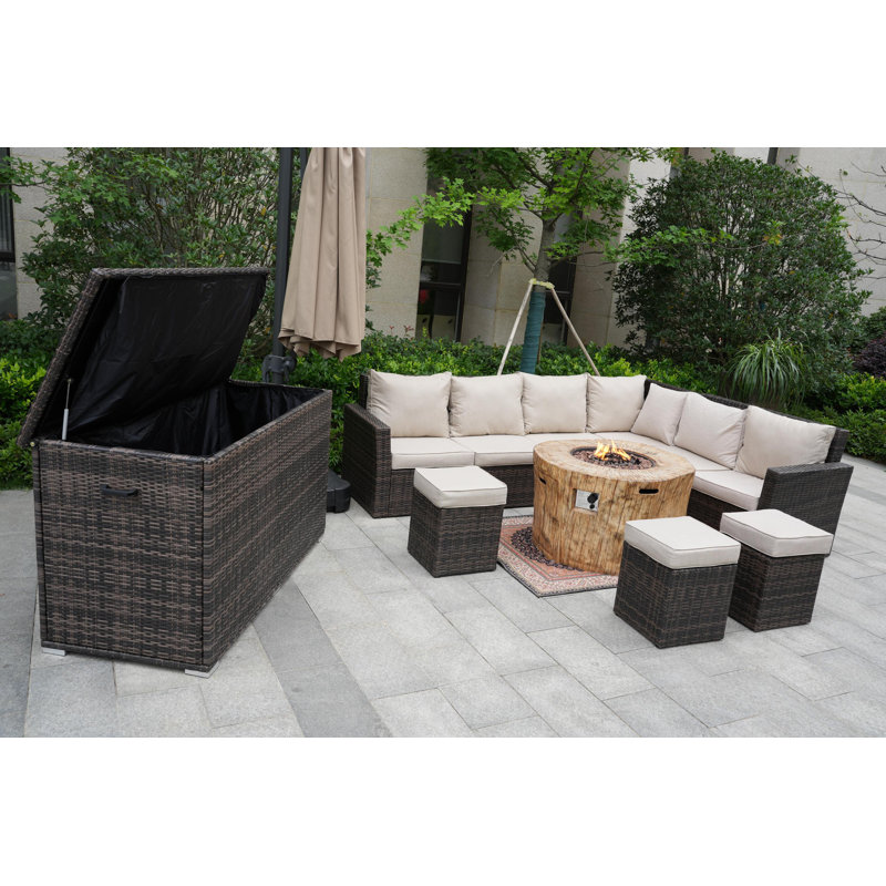9 - Person Patio Conversation Set with Cushions