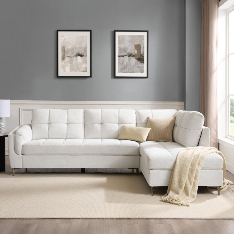 Cassidy 4 Seater Corner Sofa , Cream, Right Hand Facing