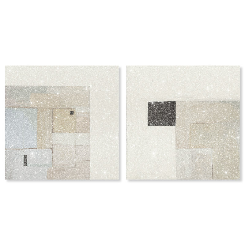 Soft Roughness Set Canvas Abstract Print by Oliver Gal, Black Frame, 12 x 12, 40"H x 40"W, Gallery Wrapped