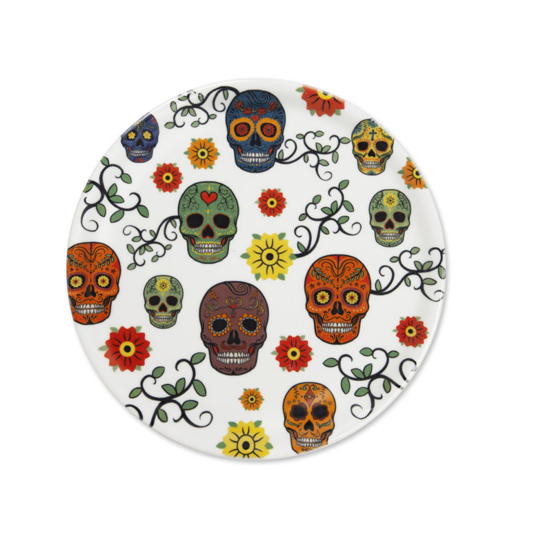 Excelsa set of 6 pizza plates Calavera porcelain 30,5x30,5 cm multicolor