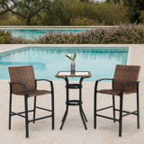 Bar Stools Set with glass table