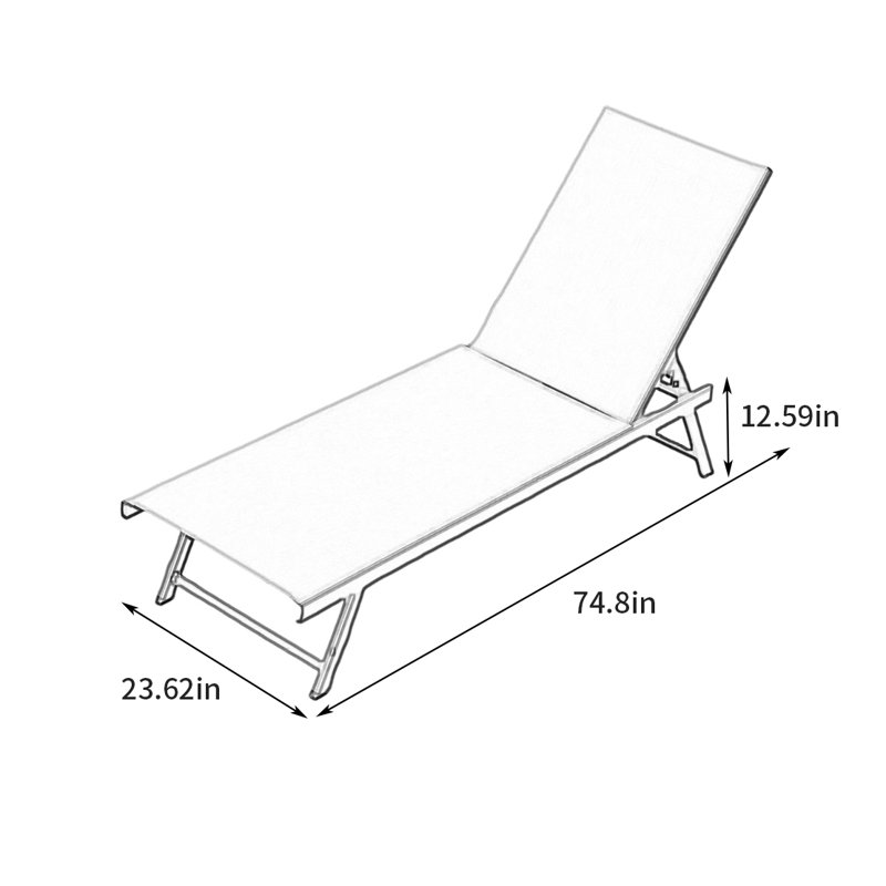 Outdoor leisure beach lounge chair, 1, White