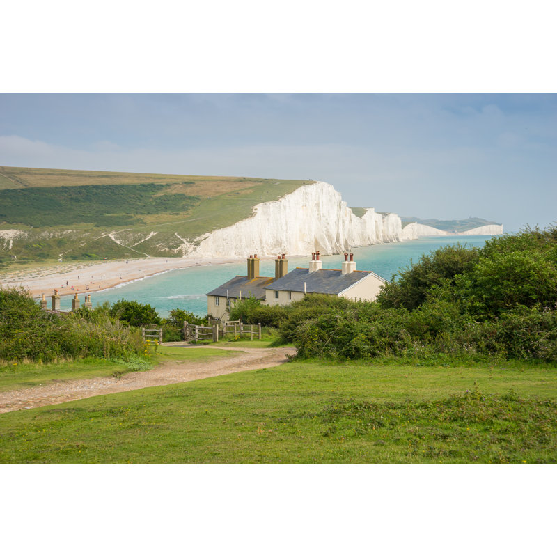 Cottages & 7 Seven Sisters by Alice-photo - Wrapped Canvas Print, 61cm H x 91cm W