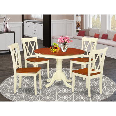 Kuhl 4 - Person Rubberwood Solid Wood Dining Set