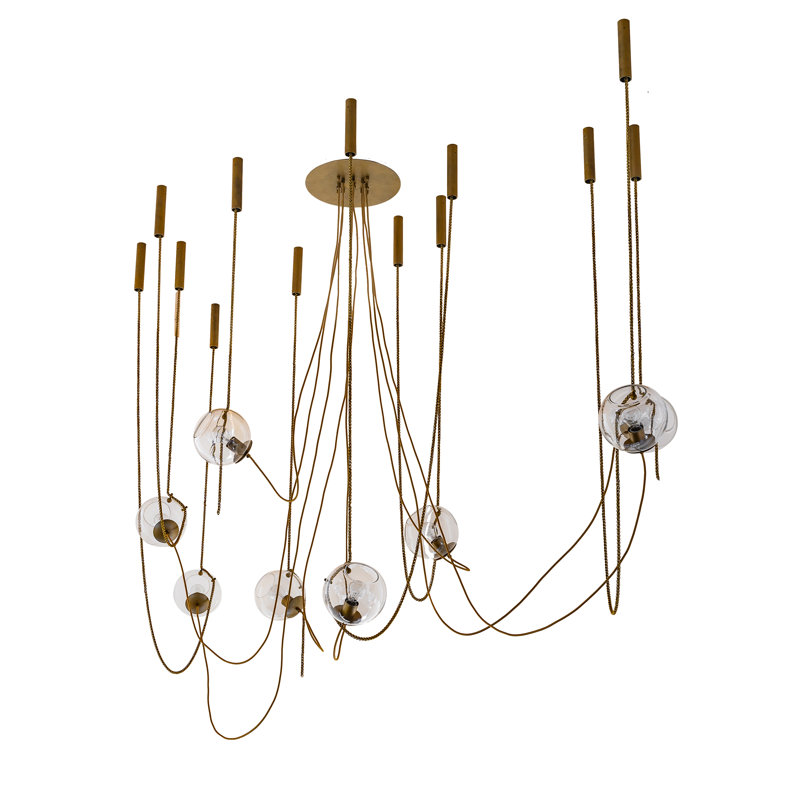 108" Long Castiliolite Trapeze 8 Light Chandelier
