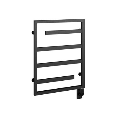 23.5"x31" Vasto Designer Wall Mounted Electric Plug-In Towel Warmer - Matte Black, Fluid Filled, Lifetime Warranty