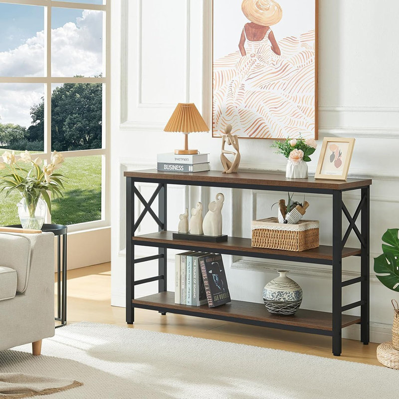 Table de canapé, console industrielle avec rangement, ...