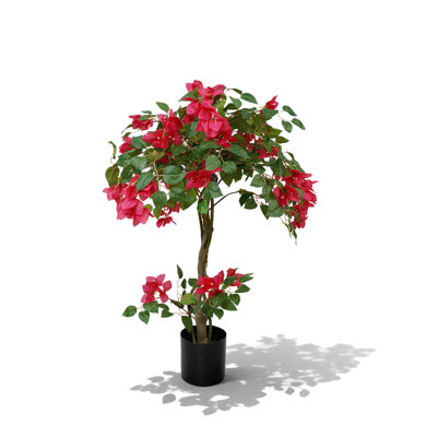 Artificial Bougainvillea Tree in Pot, Faux Flowering Plant Indoor Outdoor