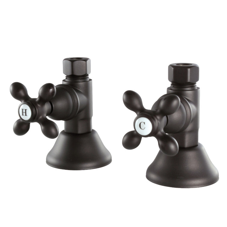 Kingston Brass Trimscape 1/2-Inch FIP x 1/2-Inch OD Comp Quarter-Turn Straight Stop Valve