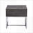 Modern Grey Oak and Chrome Coffee Table with Storage, Sturdy Metal Base for Living Room