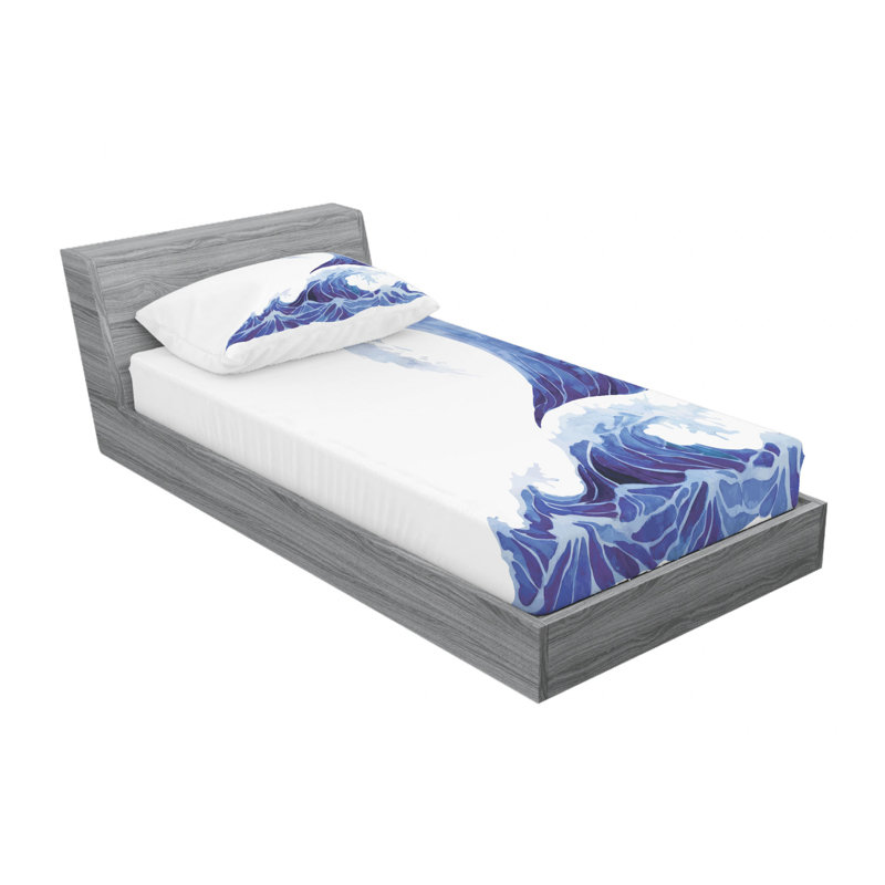 Microfiber Abstract Sheet Set, Twin Sheet Set with Fitted Sheet