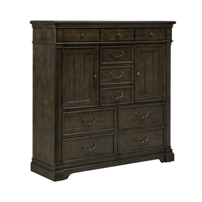 Tawona 2 Door 10 Drawer Chest w/ Felt Lined Top Drawers