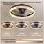 Ventilateur de plafond brun 20 po avec lumière DEL - Ventilateur de plafond encastré moderne pour la chambre à coucher, le salon et la décoration intérieure avec anneau en cristal