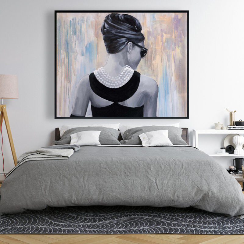 Actress audrey hepburn - 48"x60" Framed canvas