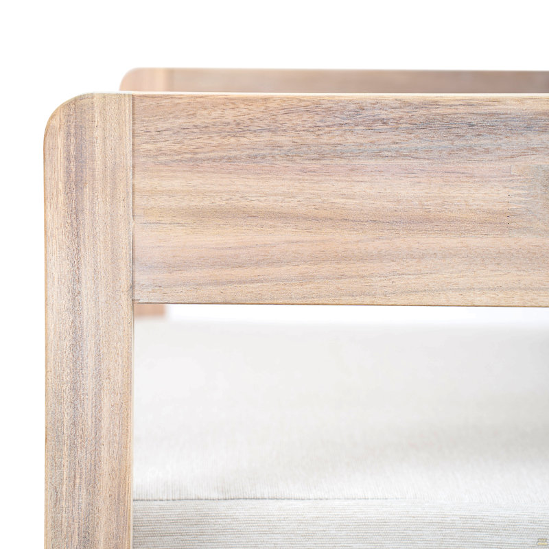 Fauteuil club d'extérieur pivotant en bois, Blanc clair, Beige