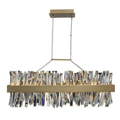 Luminaire suspendu linéaire doré champagne Glacier 1 LT Allegri