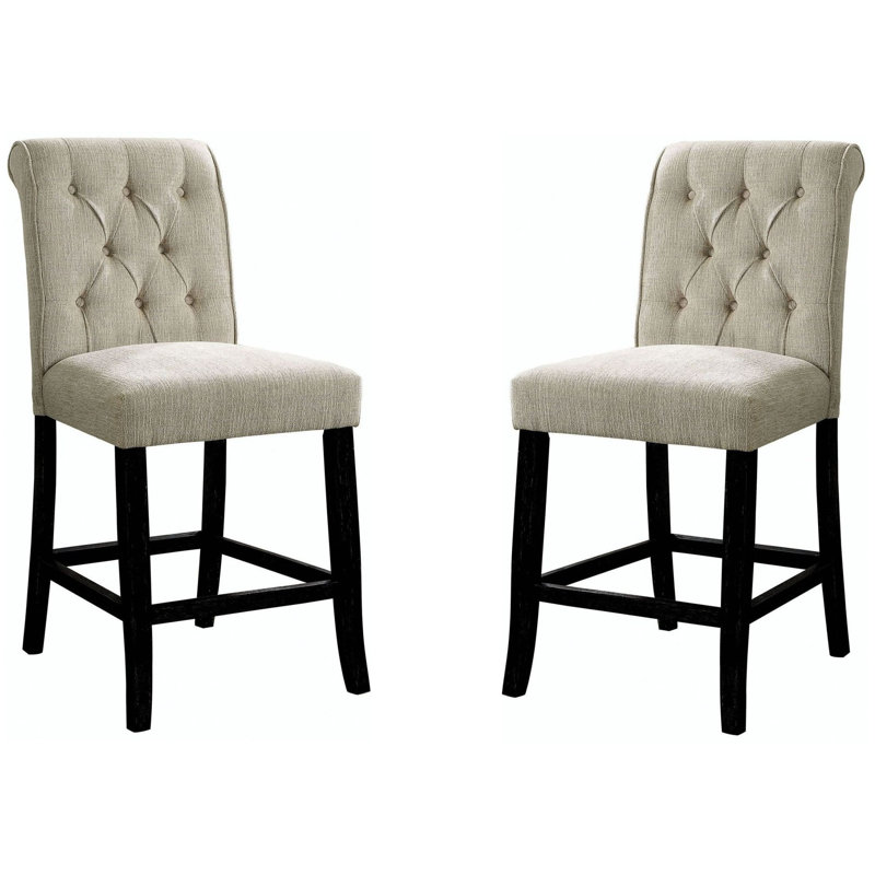 Ausencio Upholstered Counter Stool, Beige