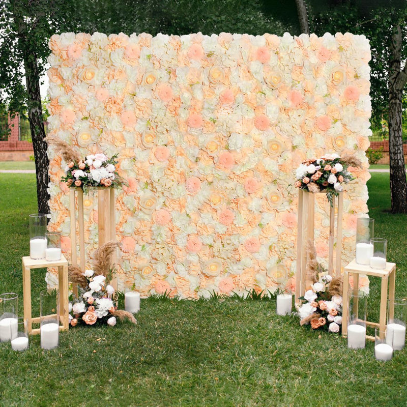 Panneaux muraux artificiels à motif floral champagne 5 pi x 3,74 pi Champagne