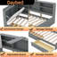 Lit plateforme tapissier multifonctionnel avec tablettes et 2 tiroirs-1782803118-1782803119