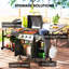 Outsunny 3 - Burner Freestanding Propane 11600 BTU BTU Gas Grill with Side Burner and Cabinet