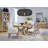 Extendable Trestle Dining Table With 6 Upholstered Side Chairs 2 Host Chairs And Buffet-161963349