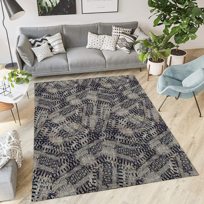 Tapis intérieur / extérieur en polyester tissé à la machine, Rectangle 2 pi x 3 pi