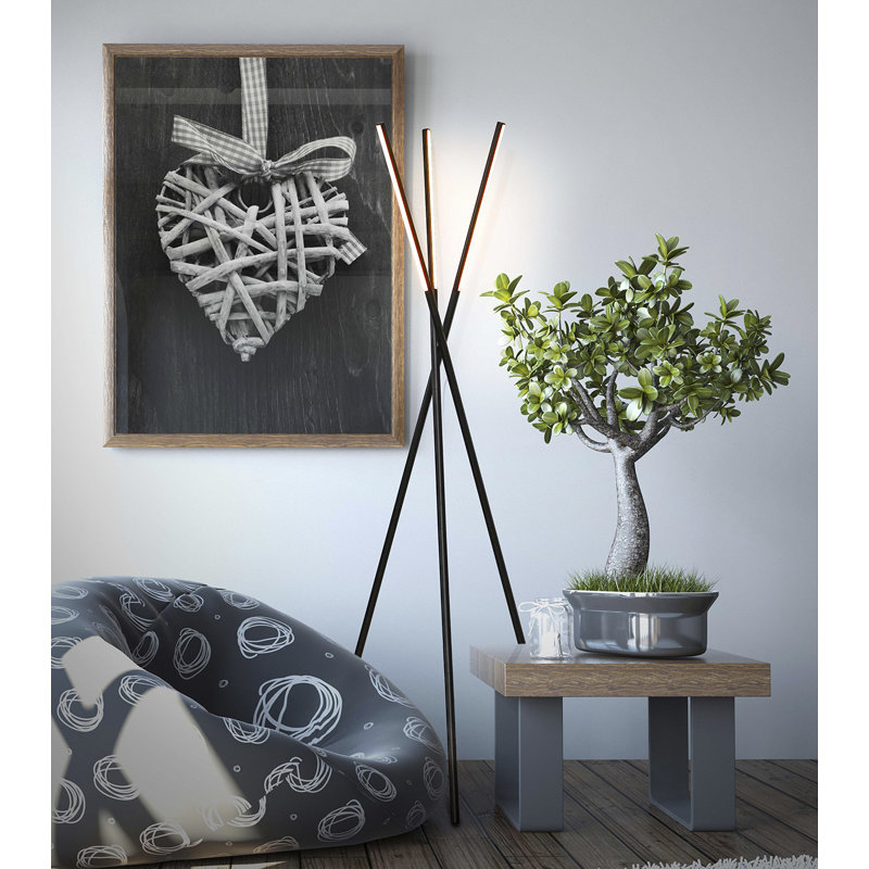 Stix Industrial 3-Light Adjustable LED Floor Lamp with 3-Way Dimmer