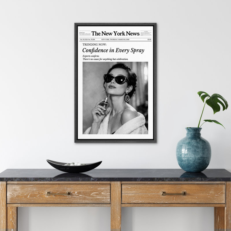 Publicité rétro sur toile, impression sur toile encadrée, H 36 po x l 24 po, Noir